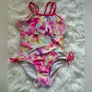 Colorful Tie-Dye Kids Swimsuit